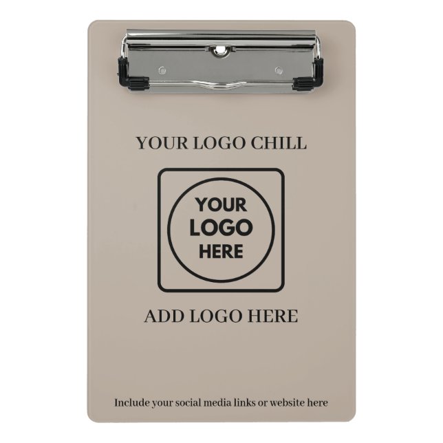 Minicarpeta De Pinza Beige Sand Custom Logo Mini clipboard (Anverso)