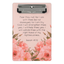Minicarpeta De Pinza Bible Verse Mini Clipboard | Pink Floral Design