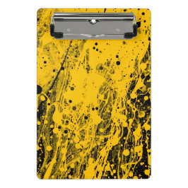 Minicarpeta De Pinza Black and Yellow Paint Splashes
