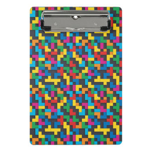 Minicarpeta De Pinza Bloques Retro Tetris Patrón Continuo