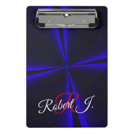 Minicarpeta De Pinza Blue Accent Clover Leaf Geometric Mini Clipboard