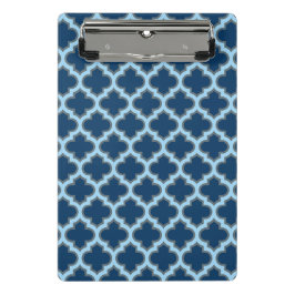 Minicarpeta De Pinza Blue and Baby Blue Trellis, Lattice, Quatrefoil