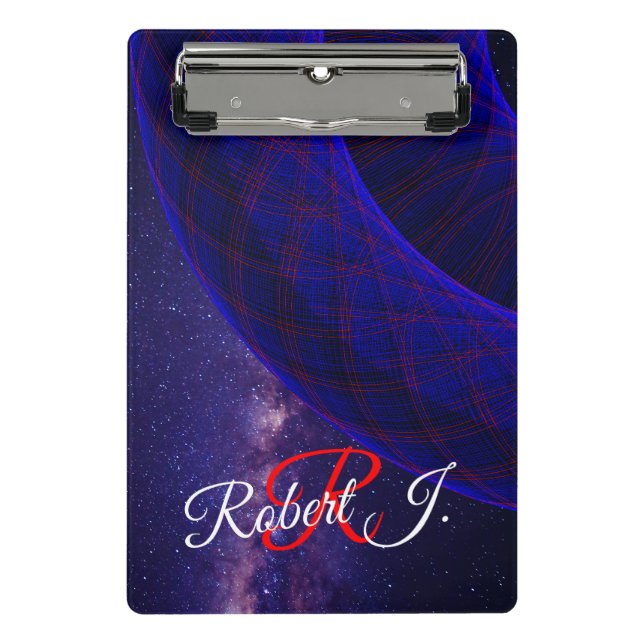 Minicarpeta De Pinza Blue Donuts In Outer Space Mini Clipboard (Anverso)