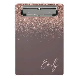 Minicarpeta De Pinza Blush Rosa Dorado Rosa Terracota Monograma con Bri