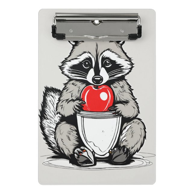 Minicarpeta De Pinza Bocadillo de mapache: Ilustración de línea simple (Anverso)
