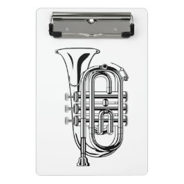 Minicarpeta De Pinza Boceto de trompeta en blanco y negro Instrumento m