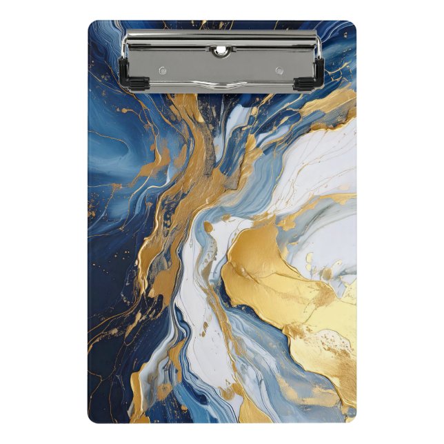 Minicarpeta De Pinza Bold Lava Flow in Gold and Blue (Anverso)