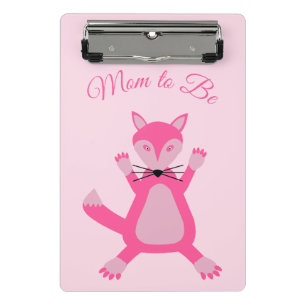 Minicarpeta De Pinza Bonito niña rosa, Personalizado Fox, mamá será