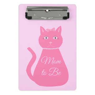 Minicarpeta De Pinza Bonito Niña Rosa Personalizado Gato Mamá será