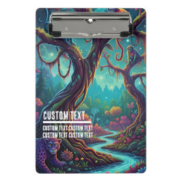 Minicarpeta De Pinza Bosque Encantado Río Azul Místico Texto Personaliz