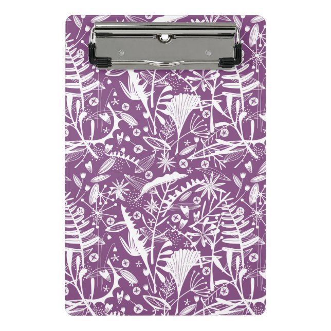 Minicarpeta De Pinza Botánico Púrpura Moderno (Anverso)