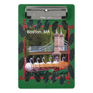 Minicarpeta De Pinza Bote Swan de Boston - Felices Fiestas