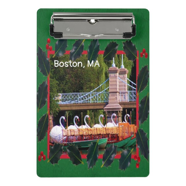 Minicarpeta De Pinza Bote Swan de Boston - Felices Fiestas (Anverso)