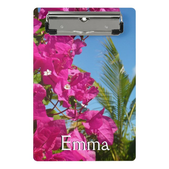 Minicarpeta De Pinza Bougainvillea and Palm Tree Tropical Nature Scene (Anverso)