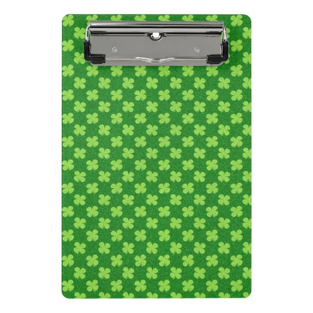 Minicarpeta De Pinza Brillo de Trébol Verde (Anverso)