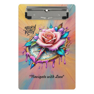 Minicarpeta De Pinza "Brújula Rosa: Un símbolo de amor y bendición"