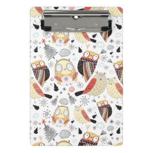 Minicarpeta De Pinza Búho divertido de la textura