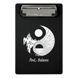 Minicarpeta De Pinza Buscar equilibrio Zen Yin Yang blanco negro