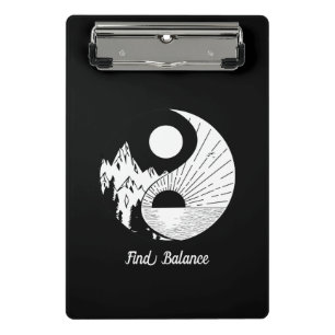 Minicarpeta De Pinza Buscar equilibrio Zen Yin Yang blanco negro