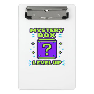 Minicarpeta De Pinza Caja Misteriosa Sube de Nivel Retro 8 Bits Pixel J