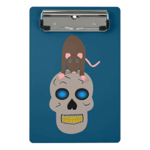 Minicarpeta De Pinza Calavera gótica y Rat Halloween
