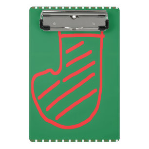 Minicarpeta De Pinza Calcetín de Navidad sobre Verde