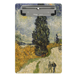 Minicarpeta De Pinza Camino con los cipreses, 1890 de Vincent van Gogh