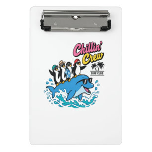 Minicarpeta De Pinza Camiseta Chillin Crew Surf Club Pingüino Delfín