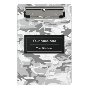 Minicarpeta De Pinza Camo Gris, Camuflaje de Invierno, Camuflaje de Nie