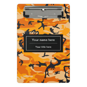 Minicarpeta De Pinza Camo naranja, Camuflaje, Militar, Ejército