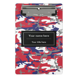 Minicarpeta De Pinza Camuflaje, Azul Blanco Rojo Gris, Militar, Ejércit