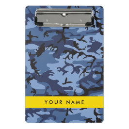 Minicarpeta De Pinza Camuflaje Azul Marino Personaliza tu nombre