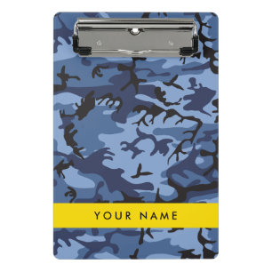 Minicarpeta De Pinza Camuflaje Azul Marino Personaliza tu nombre