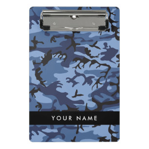 Minicarpeta De Pinza Camuflaje azul marino Tu nombre Personaliza