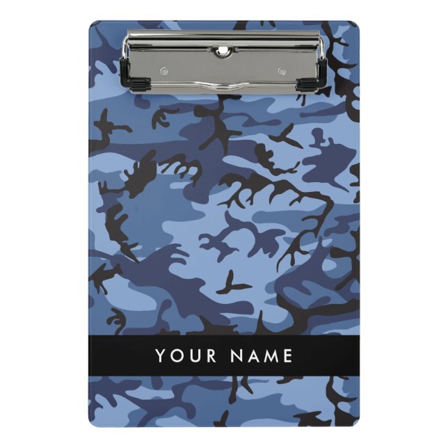 Minicarpeta De Pinza Camuflaje azul marino Tu nombre Personaliza (Anverso)