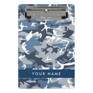Minicarpeta De Pinza Camuflaje Azul Nieve de Invierno Personaliza tu no