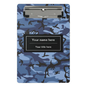 Minicarpeta De Pinza Camuflaje de Marina, Camuflaje Azul, Militar, Ejér