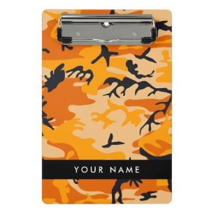Minicarpeta De Pinza Camuflaje naranja Su nombre Personaliza