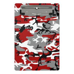 Minicarpeta De Pinza Camuflaje rojo y gris, ejército