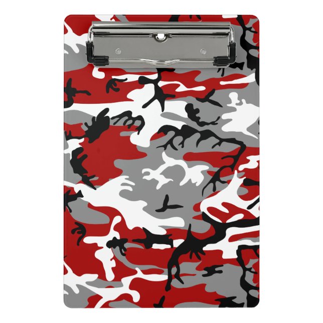 Minicarpeta De Pinza Camuflaje rojo y gris, ejército (Anverso)