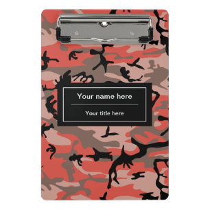 Minicarpeta De Pinza Camuflaje Rojo y Marrón, Camuflaje, Militar, Ejérc