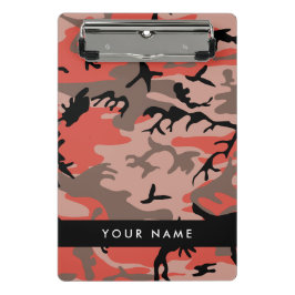 Minicarpeta De Pinza Camuflaje rojo y marrón Tu nombre Personaliza