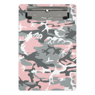 Minicarpeta De Pinza Camuflaje rosa y gris, ejército, ejército