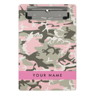 Minicarpeta De Pinza Camuflaje rosa y verde Tu nombre Personaliza