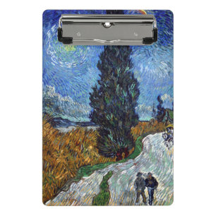 Minicarpeta De Pinza Carretera con Cipreses Impresionismo Van Gogh
