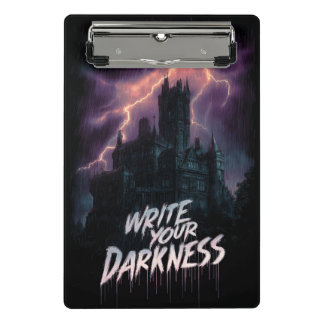 Minicarpeta De Pinza Castillo gótico embrujado bajo tormenta de lluvia 