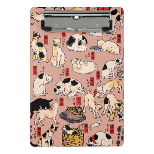 Minicarpeta De Pinza Cats japoneses ukiyo-e Art Funny