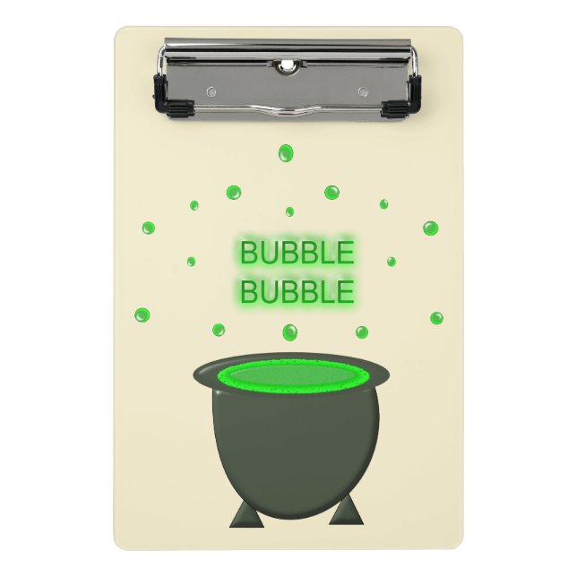 Minicarpeta De Pinza Cauldron y Bubbling Green Brew Halloween (Anverso)