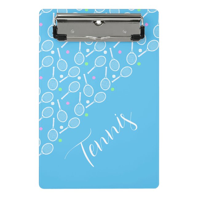 Minicarpeta De Pinza Chaquetas de tenis y bolas azul pálido (Anverso)