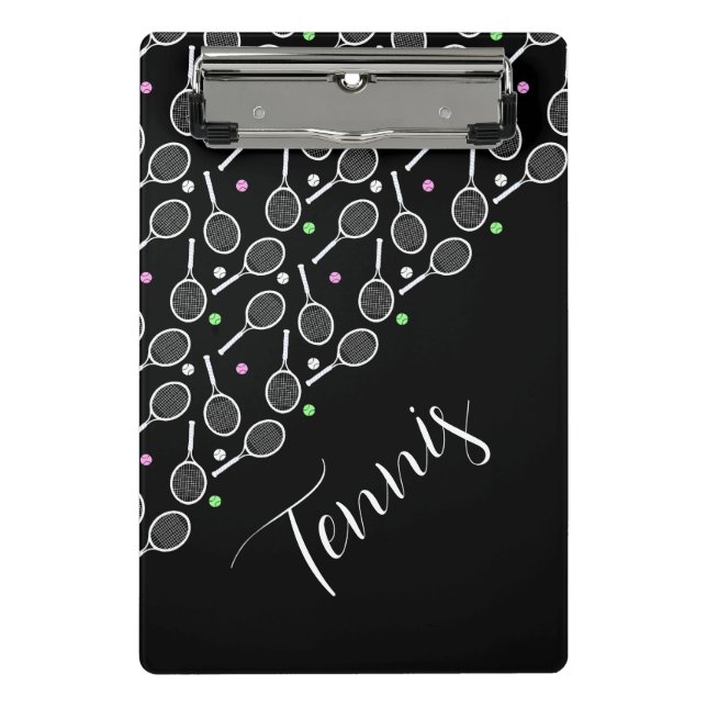 Minicarpeta De Pinza Chaquetas de tenis y bolas negras (Anverso)